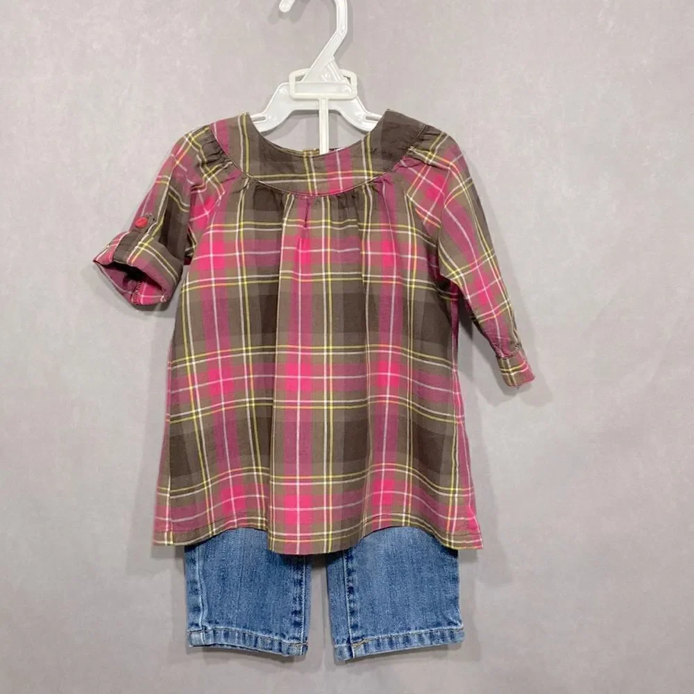 Baby Girl Infant Top with Jeans • Size 12M